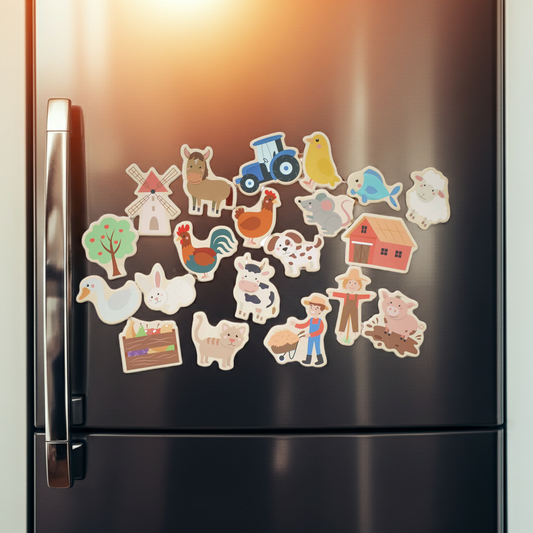 Holz Kühlschrankmagnete: Spielerisch Buchstaben und Zahlen lernen mit nachhaltigem Lernspielzeug