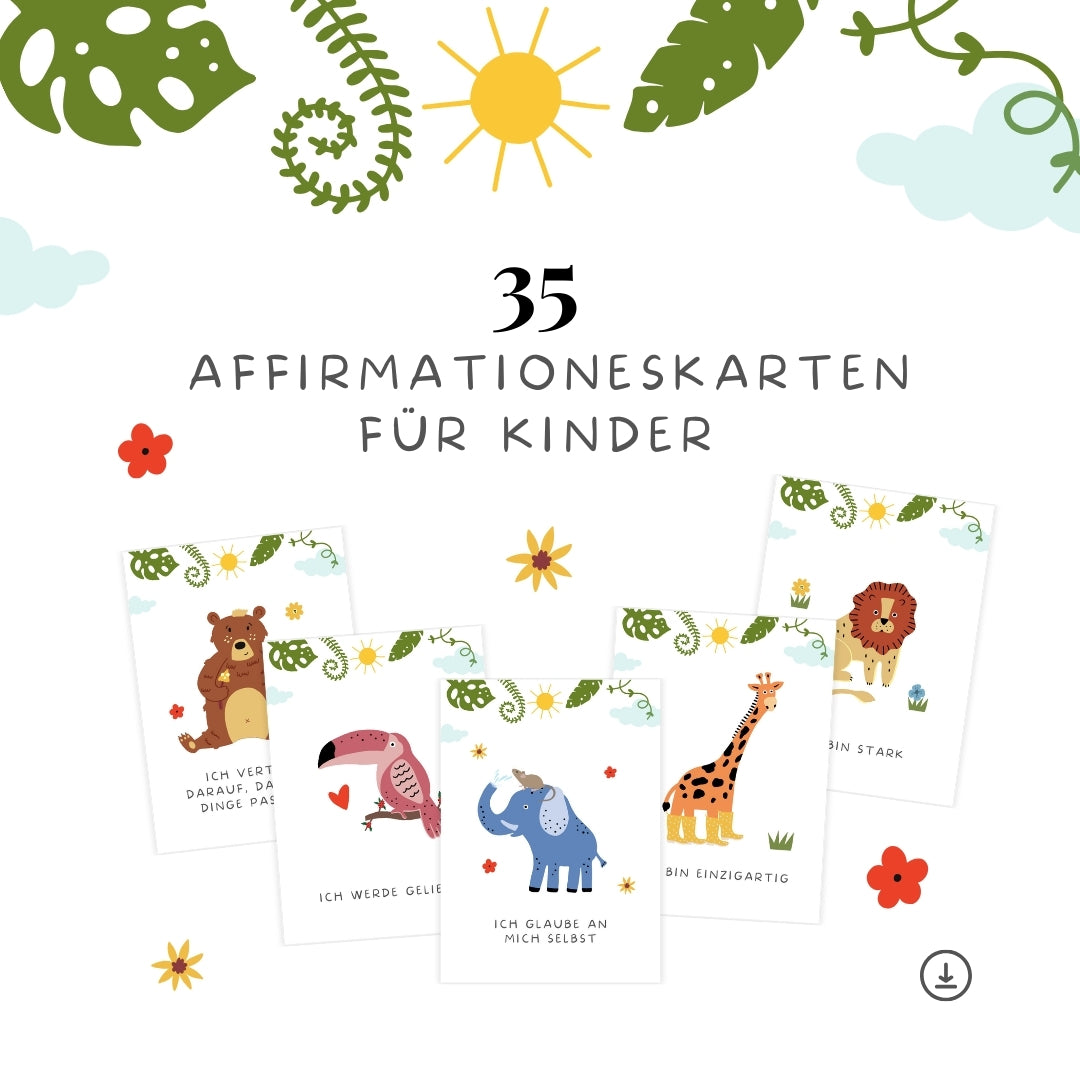 Affirmationskarten für Kinder zum Selbstausdrucken