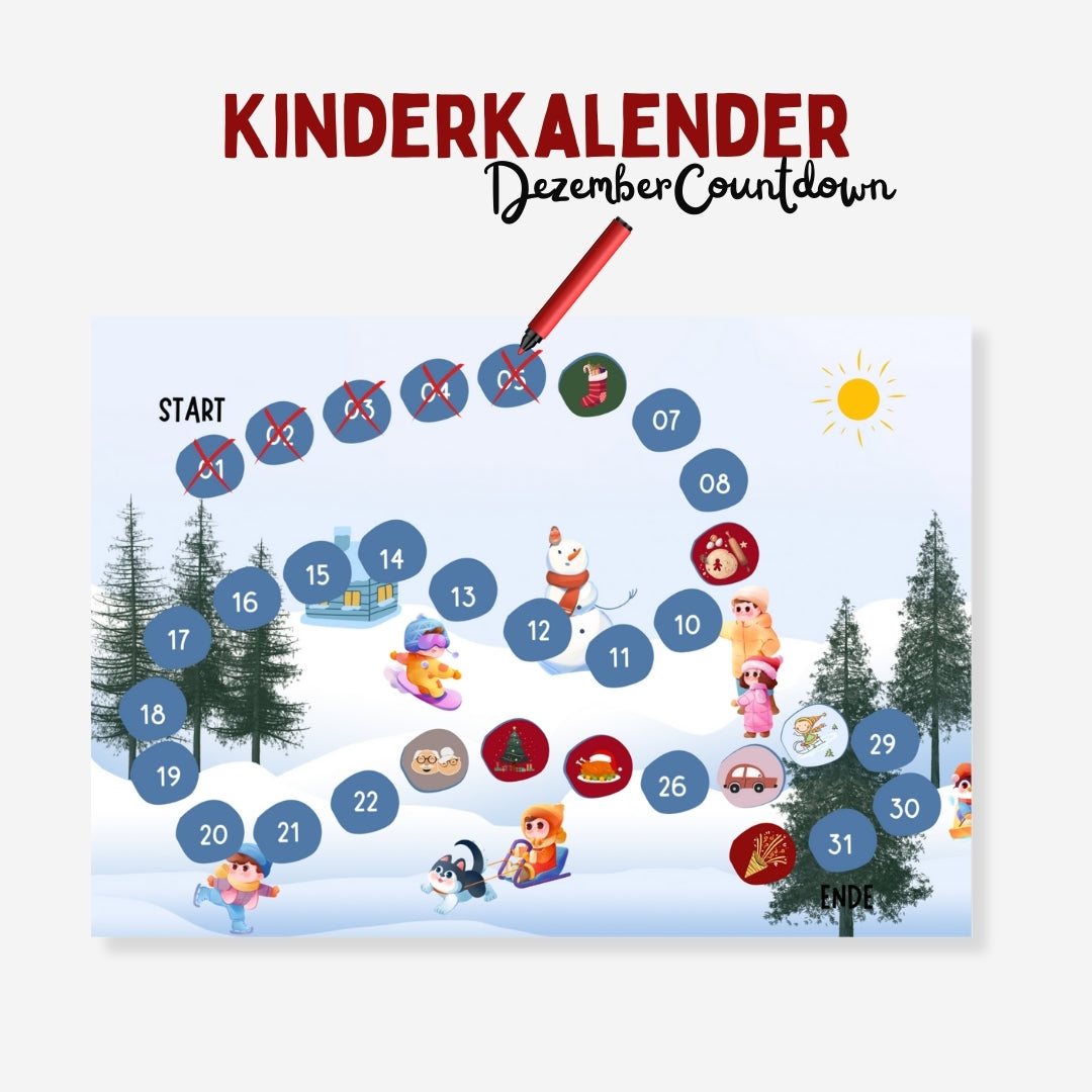 Kinderkalender zum Selbstausdrucken - Weihnachtsedition