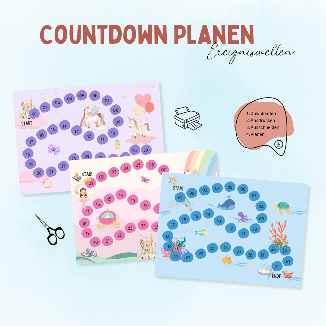 Kinderkalender zum Selbstausdrucken - Countdownkalender für Kinder
