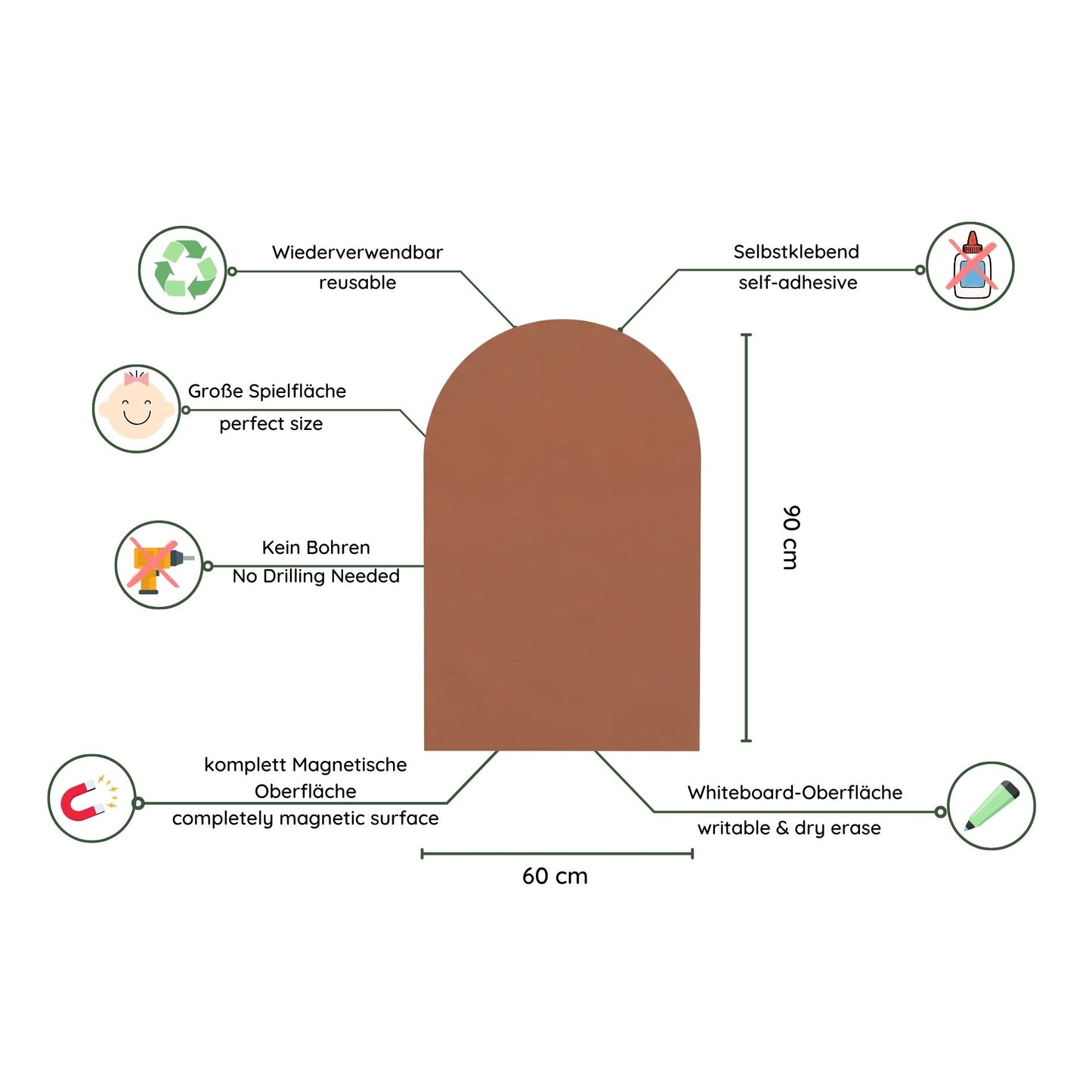 Magnetwand für Kinder (90x60 cm)