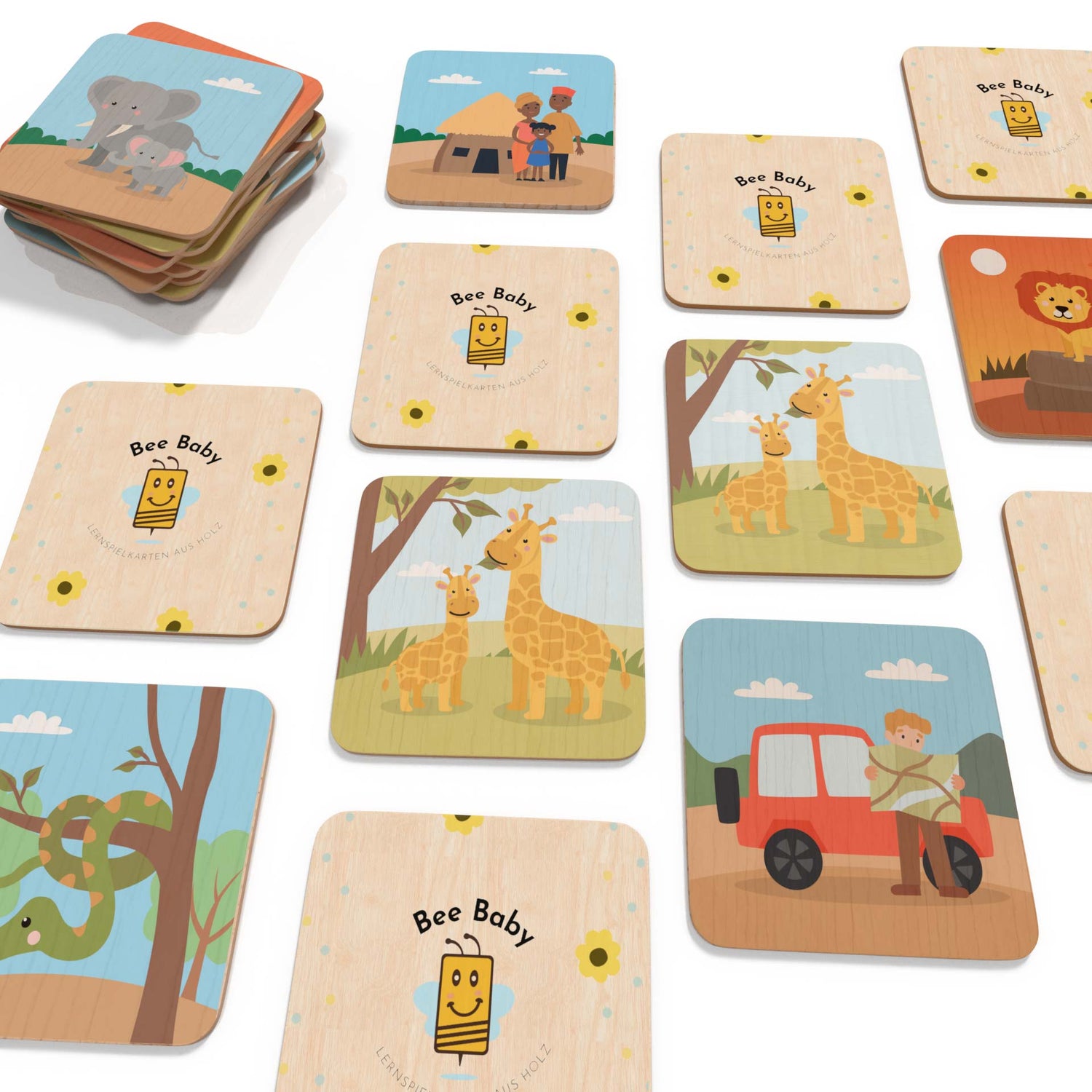 memorykarten mit safarimotiven als set